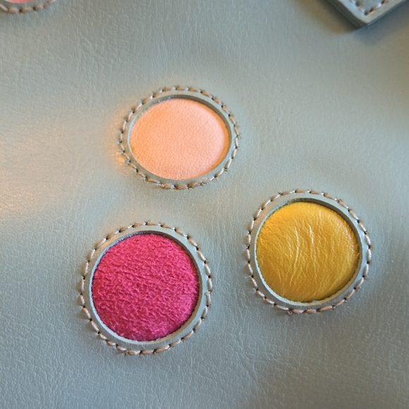 NWOT Kate Spade Mint Green Satchel Handbag With Polka Dots & Kiss Lock Closure - Picture 5 of 5